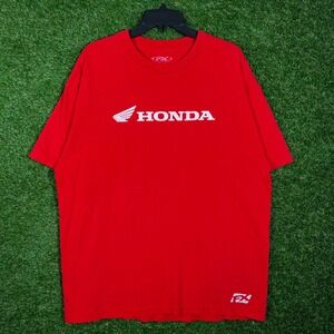 Honda Factory Effex Graphic T-Shirt Mens Large Red Short Sleeve Cotton FX